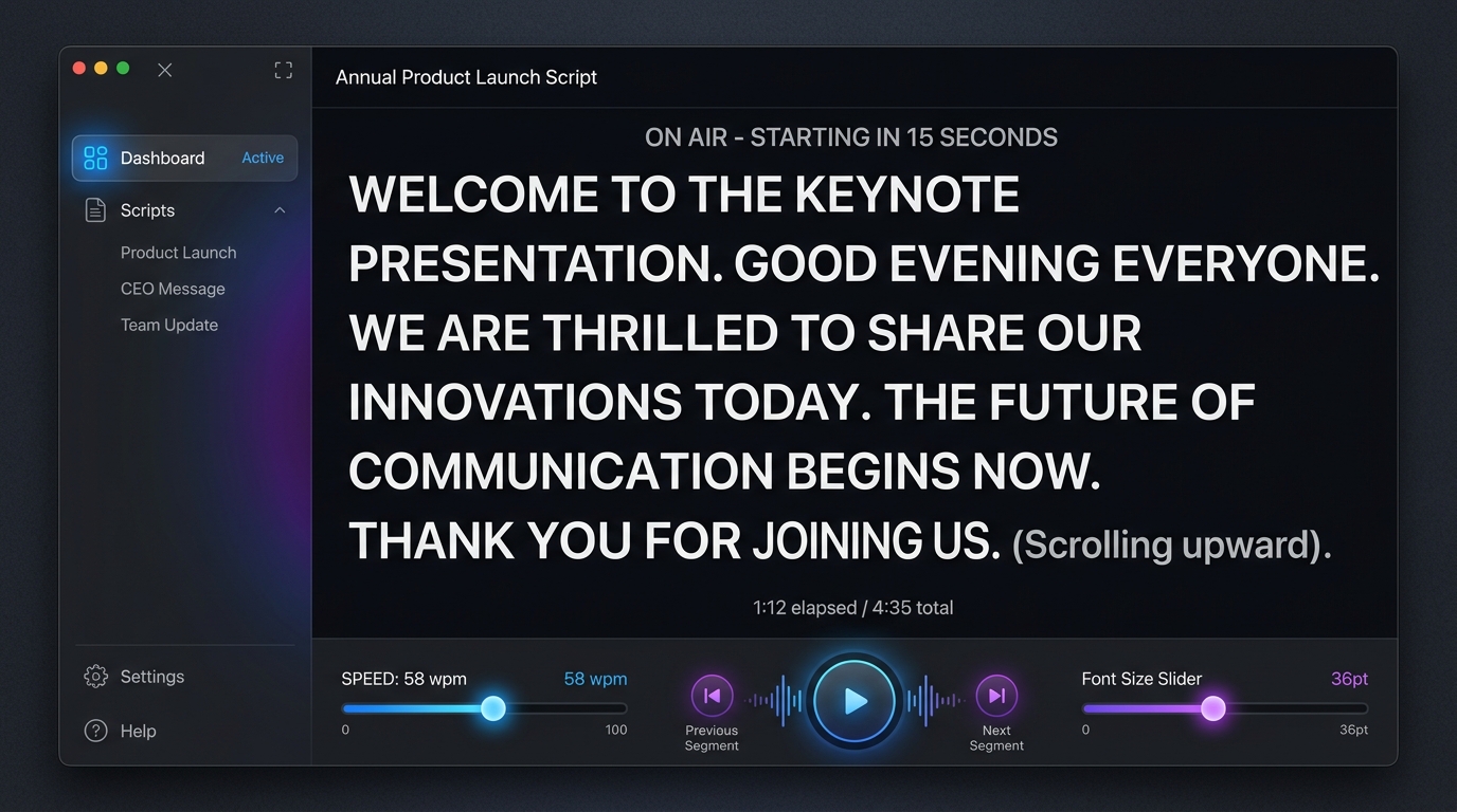 SetOps Teleprompter Interface